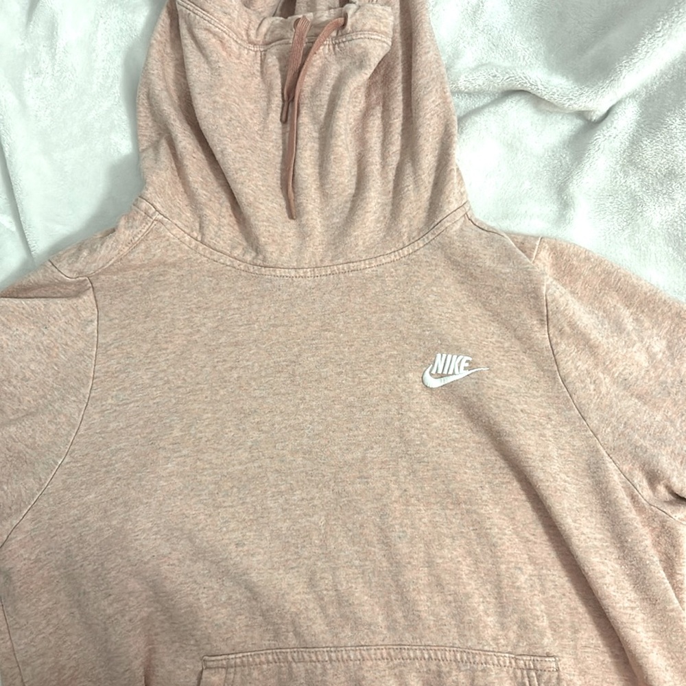 pinkish Nike turtleneck hoodie